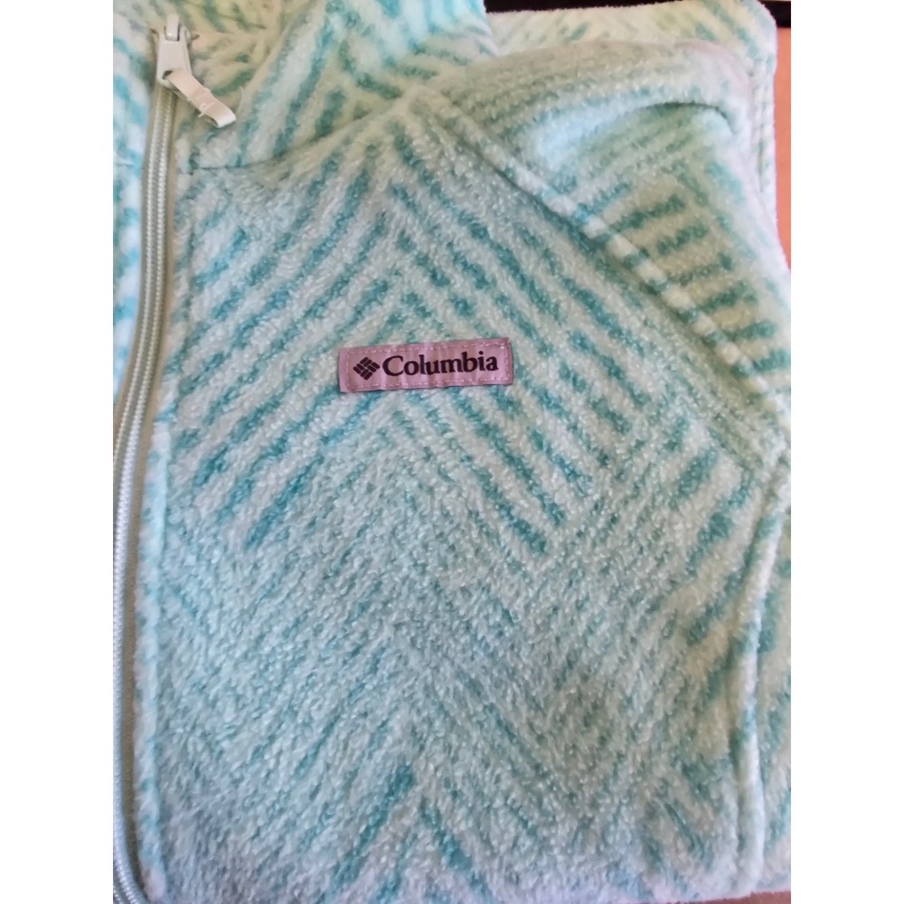 🆕️ NWOT Columbia Womens Mint Green Chevron Full Zip Fleece Jacket XG6004 Size L - Picture 14 of 14